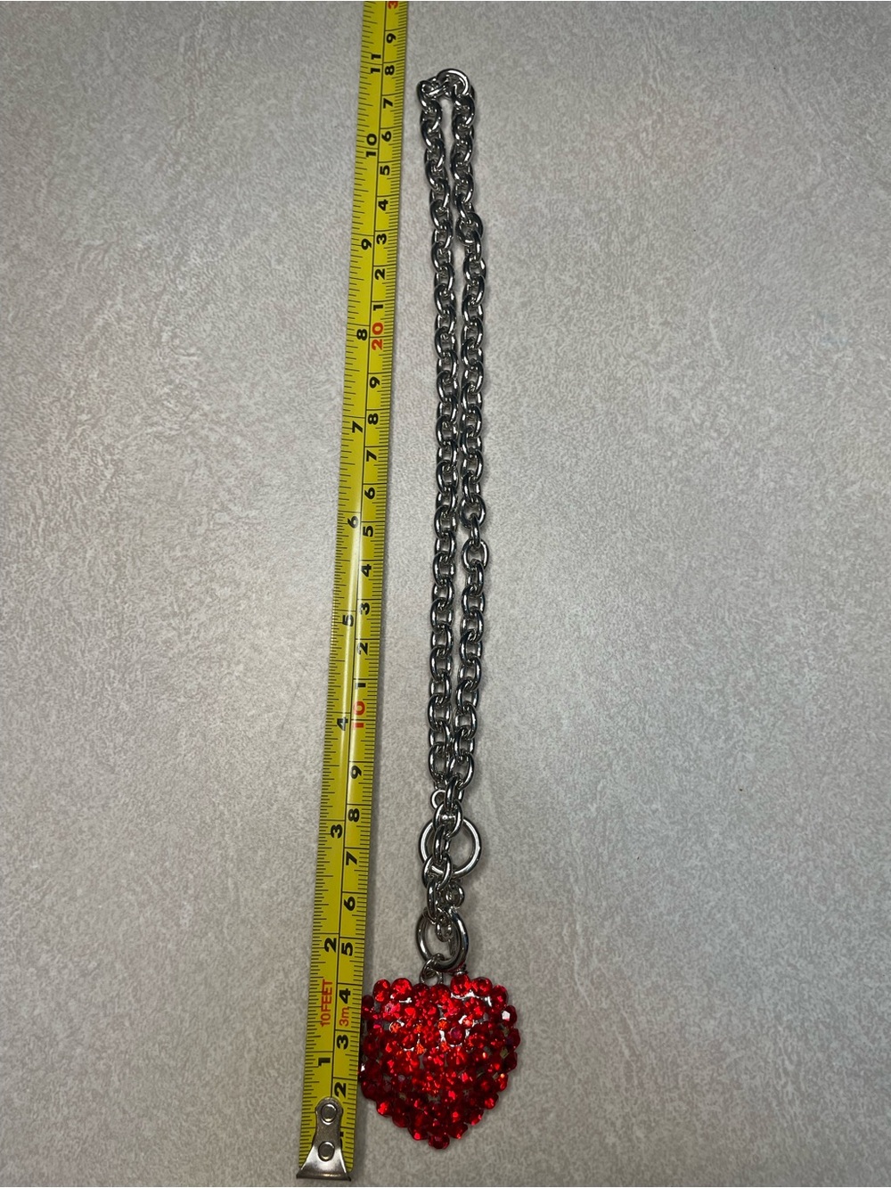 Red Crystal Heart Pendant Necklace
